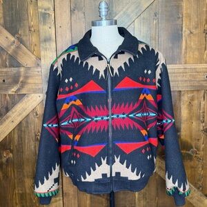 Vintage Pendleton High Grade Western Wear Southwestern Bomber Jacket Size XXL